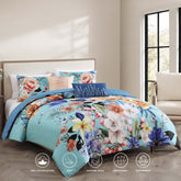 Bebejan Turquoise Reverie 5 Piece Reversible Comforter Set